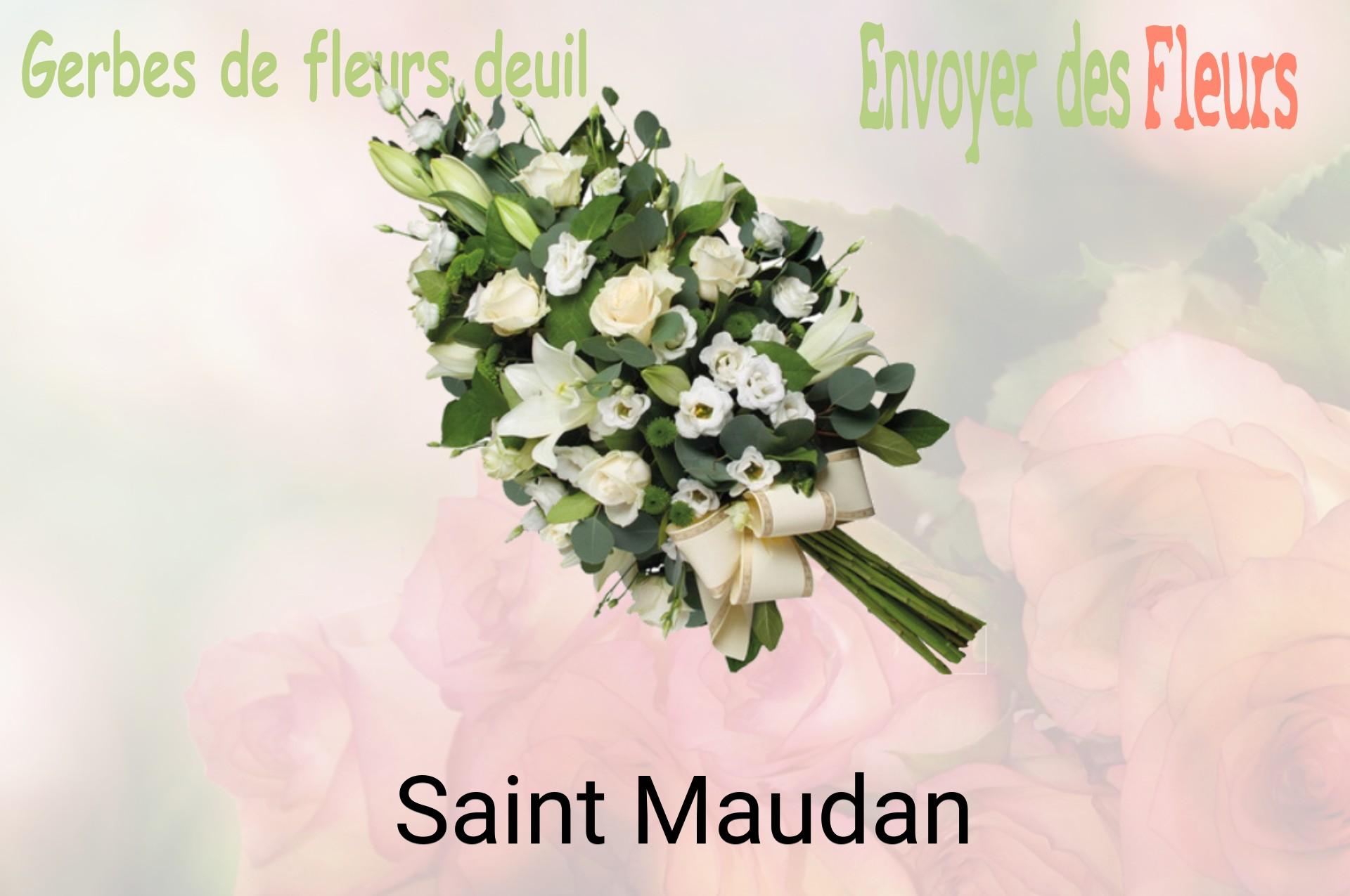 Gerbe de fleurs de deuil livrée à Saint-Maudan